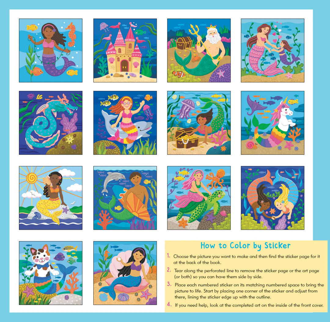 First Colour by Sticker Book - Mermaids and More