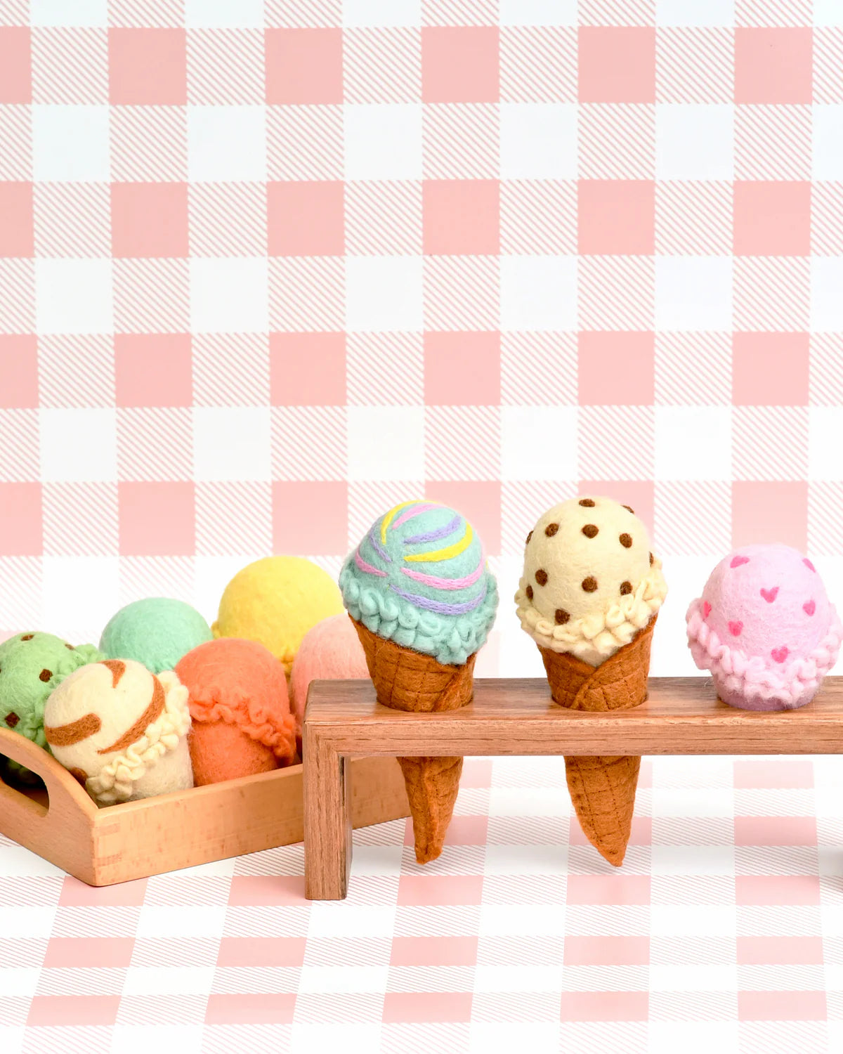 Felt Ice Cream Cone Holder - Timber