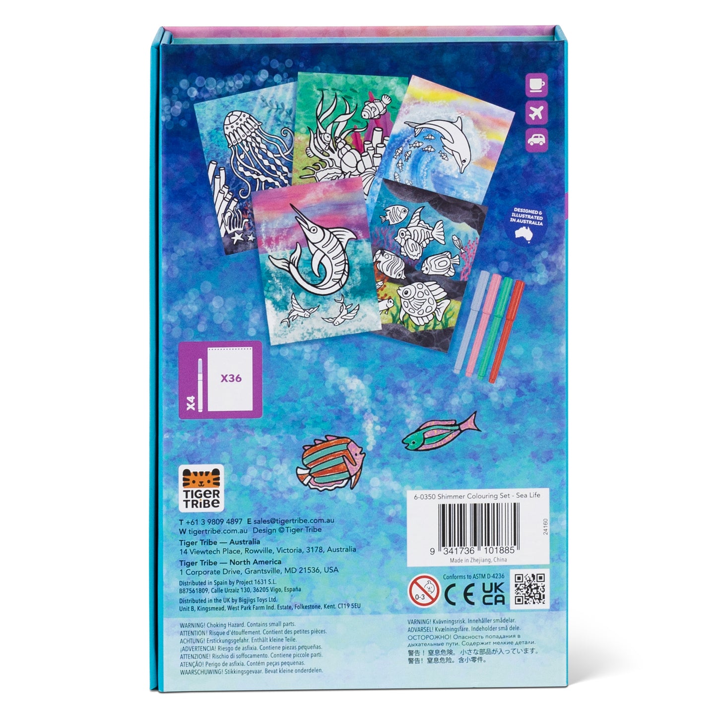 Shimmering Colouring Set - Sea Life