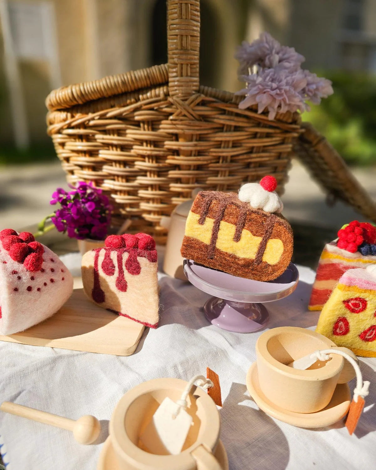 Felt Strawberry Torte Slice