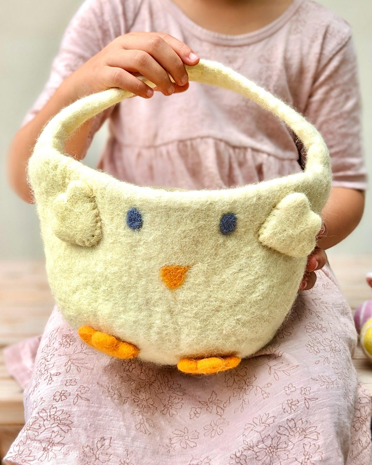 Felt Easter Egg Hunt Basket - Yellow Chick