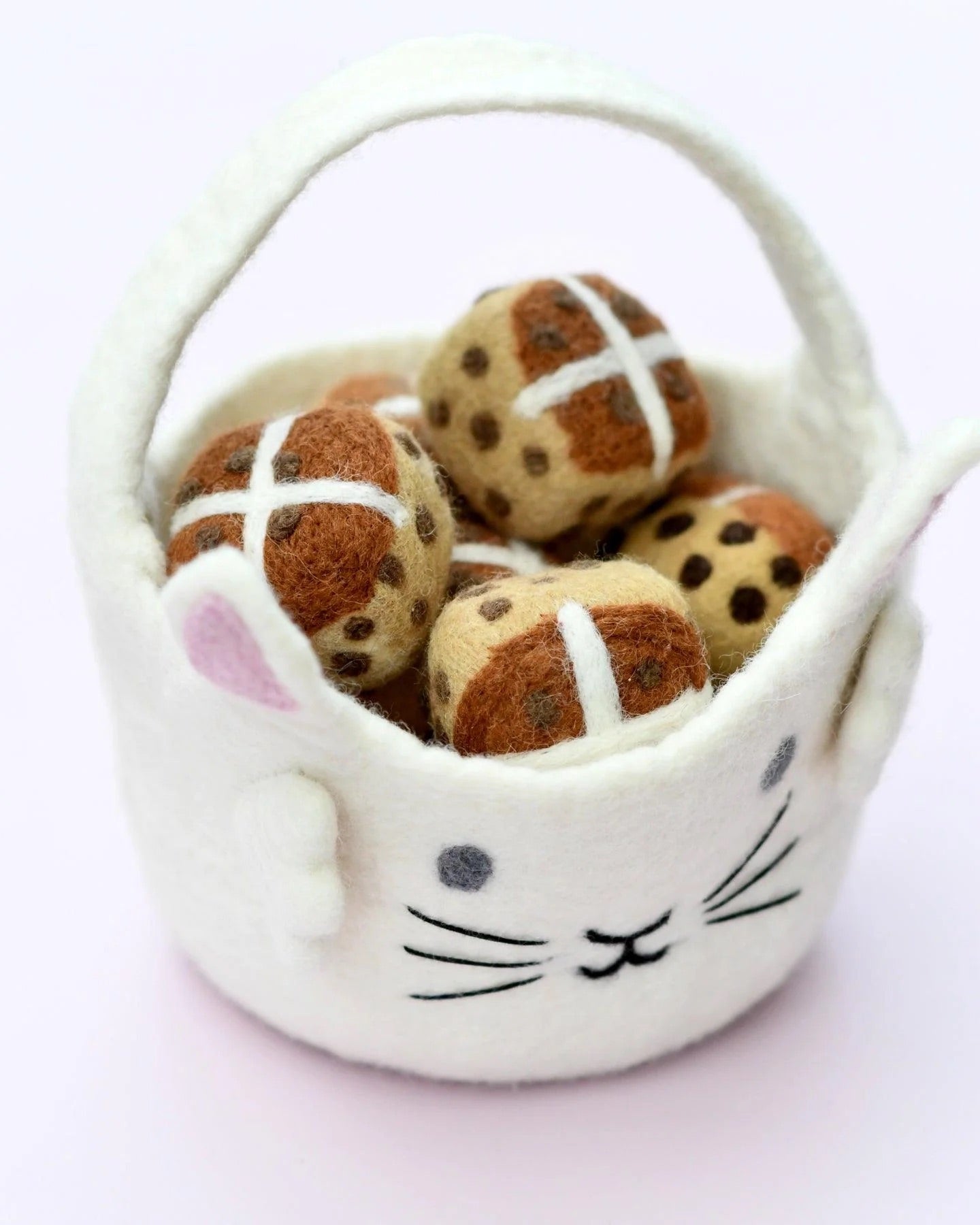 Felt Easter Egg Hunt Basket - White Bunny
