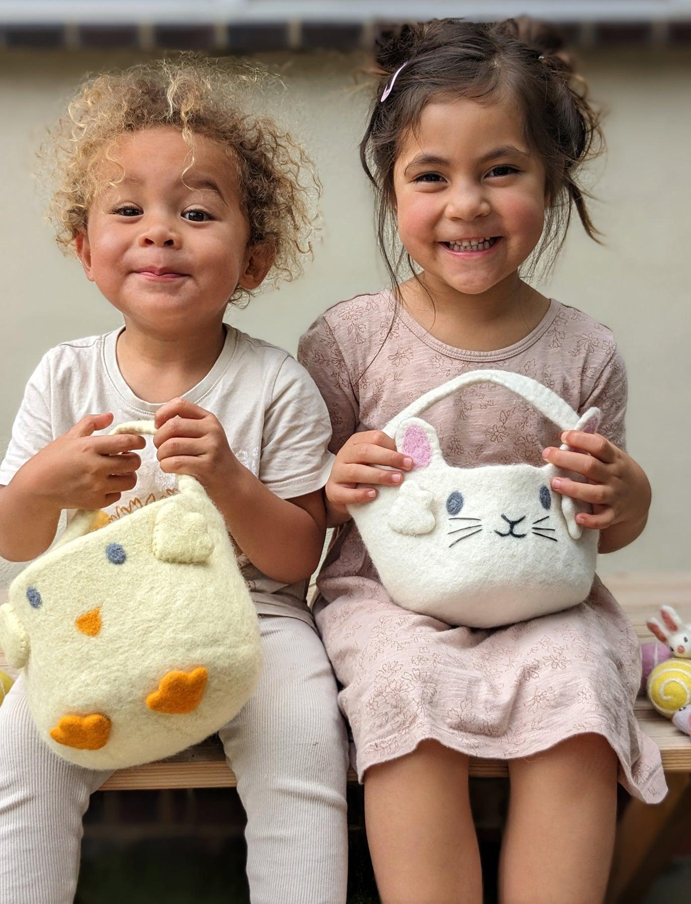 Felt Easter Egg Hunt Basket - Yellow Chick