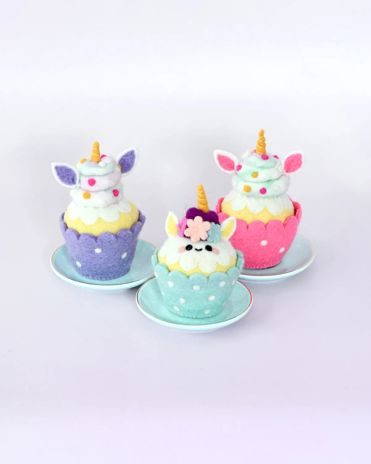 FELT PINK UNICORN CUPCAKE