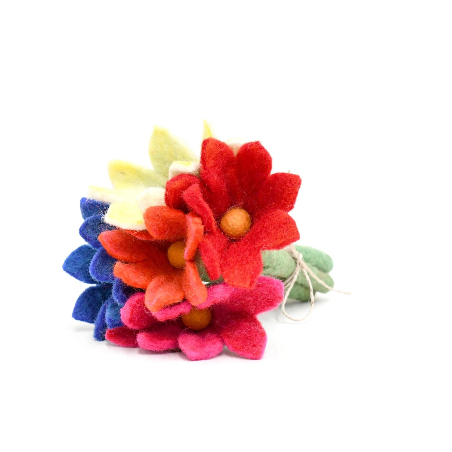Felt Flowers Set of 5 - Bright