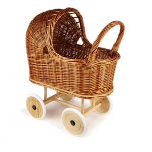 Wicker Pram with Bedding