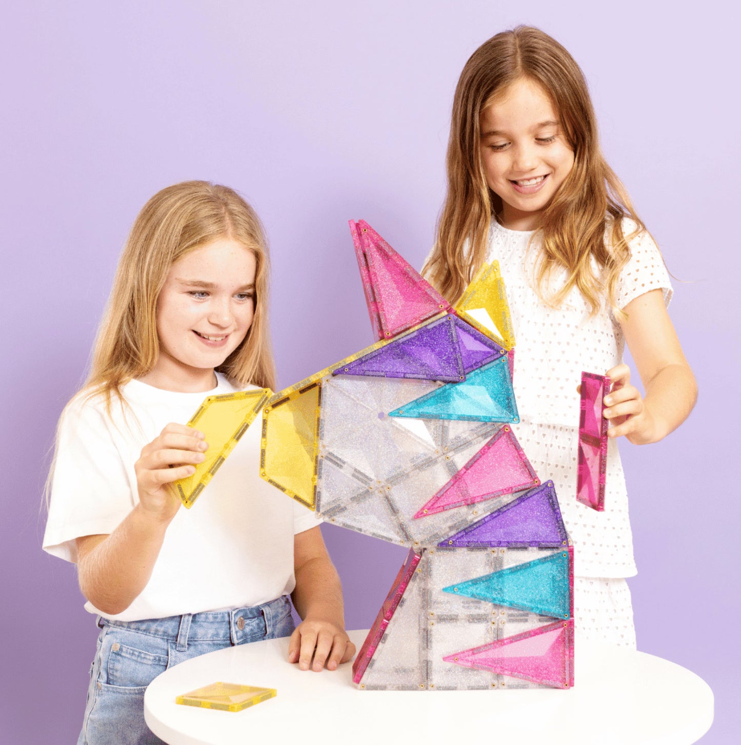 56pc Glitter Unicorn Pack - Connetix Tiles