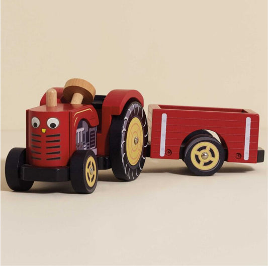 Red Tractor - Farmyard Tractor & Trailer