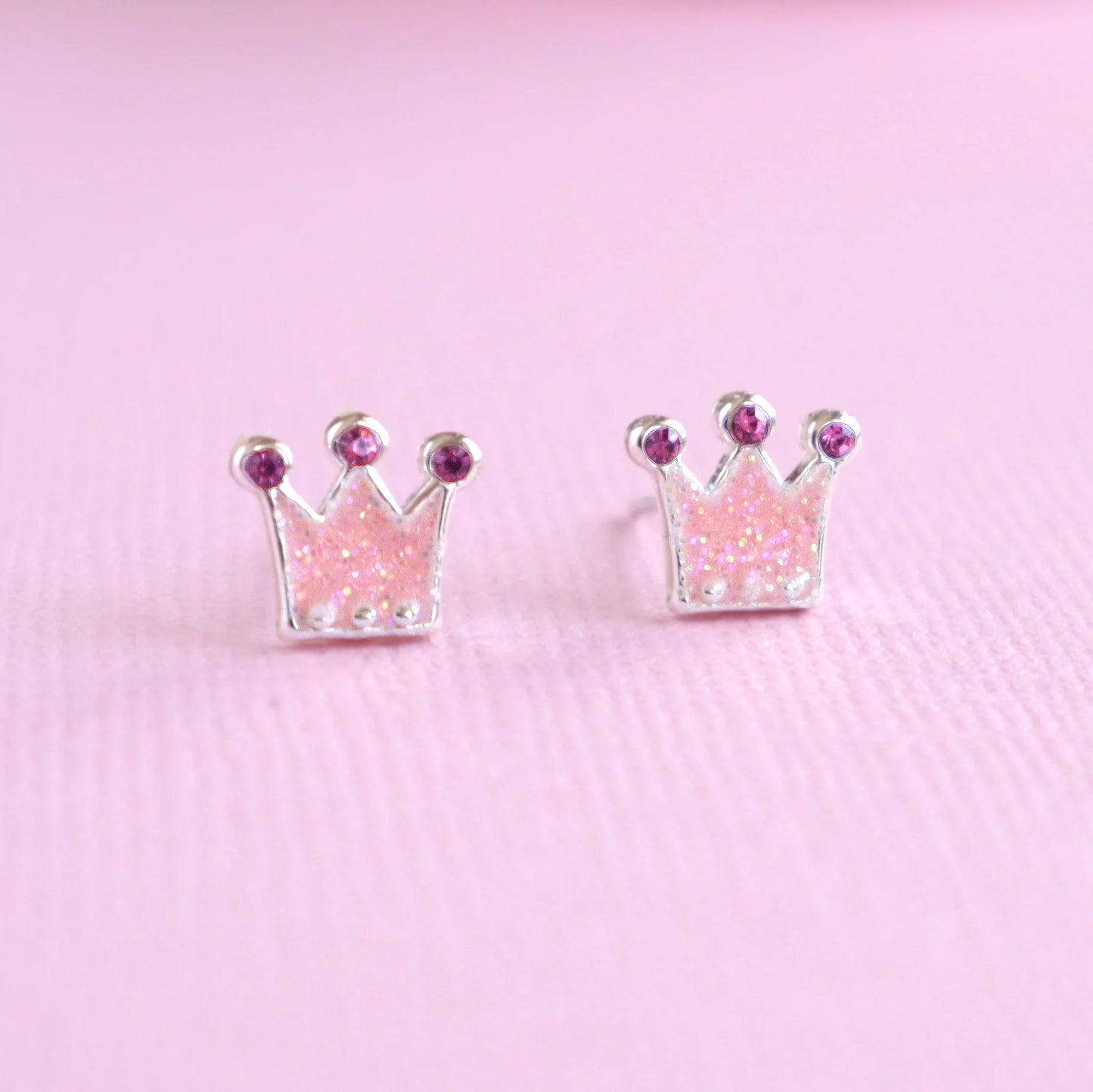 Princess Tiara Earrings with Velvet Crown Box