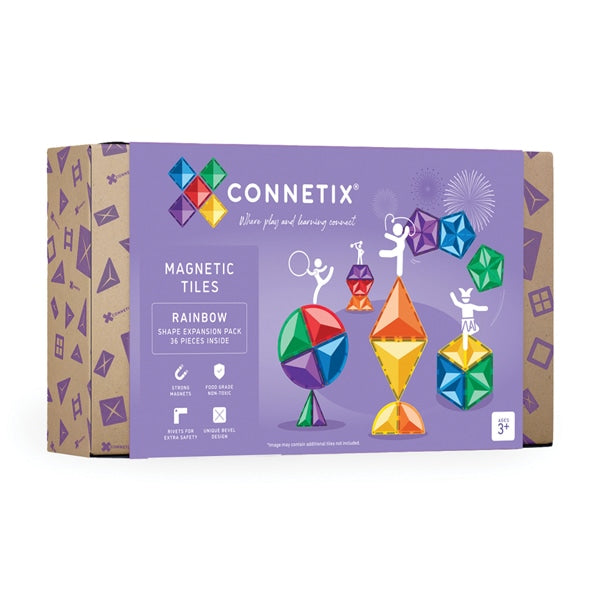 36 Piece Rainbow Shape Expansion Pack - Connetix Tiles