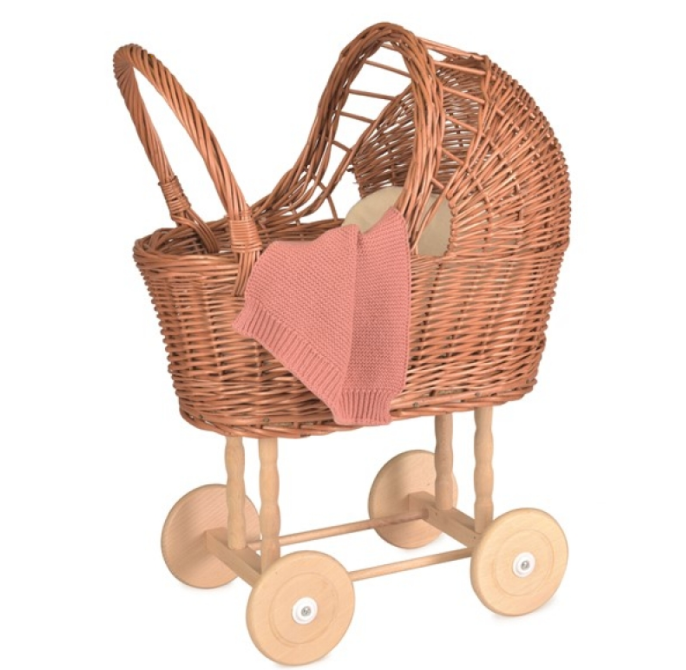 Wicker Pram with Bedding