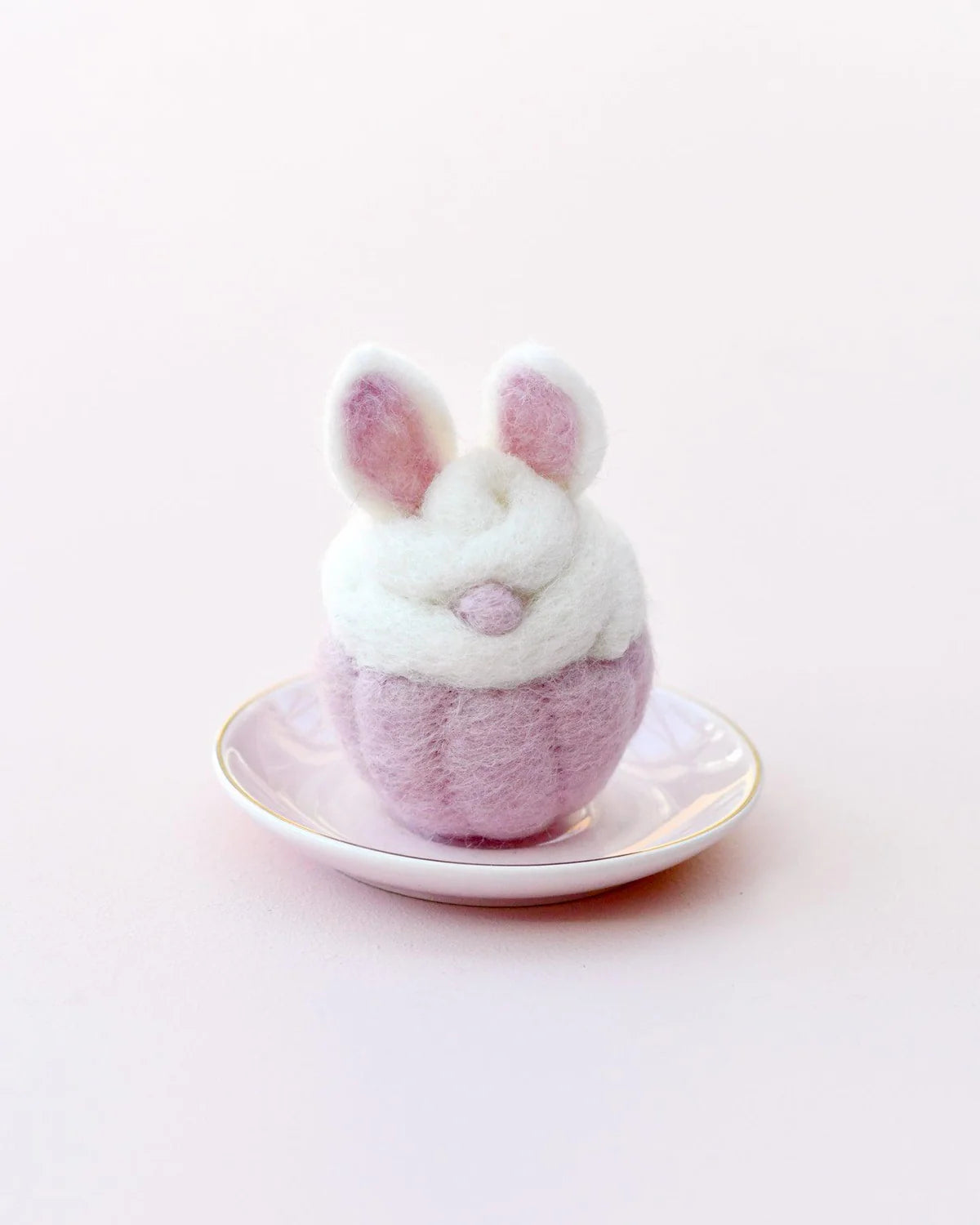 Felt Cupcake - Easter White Bunny with Ears