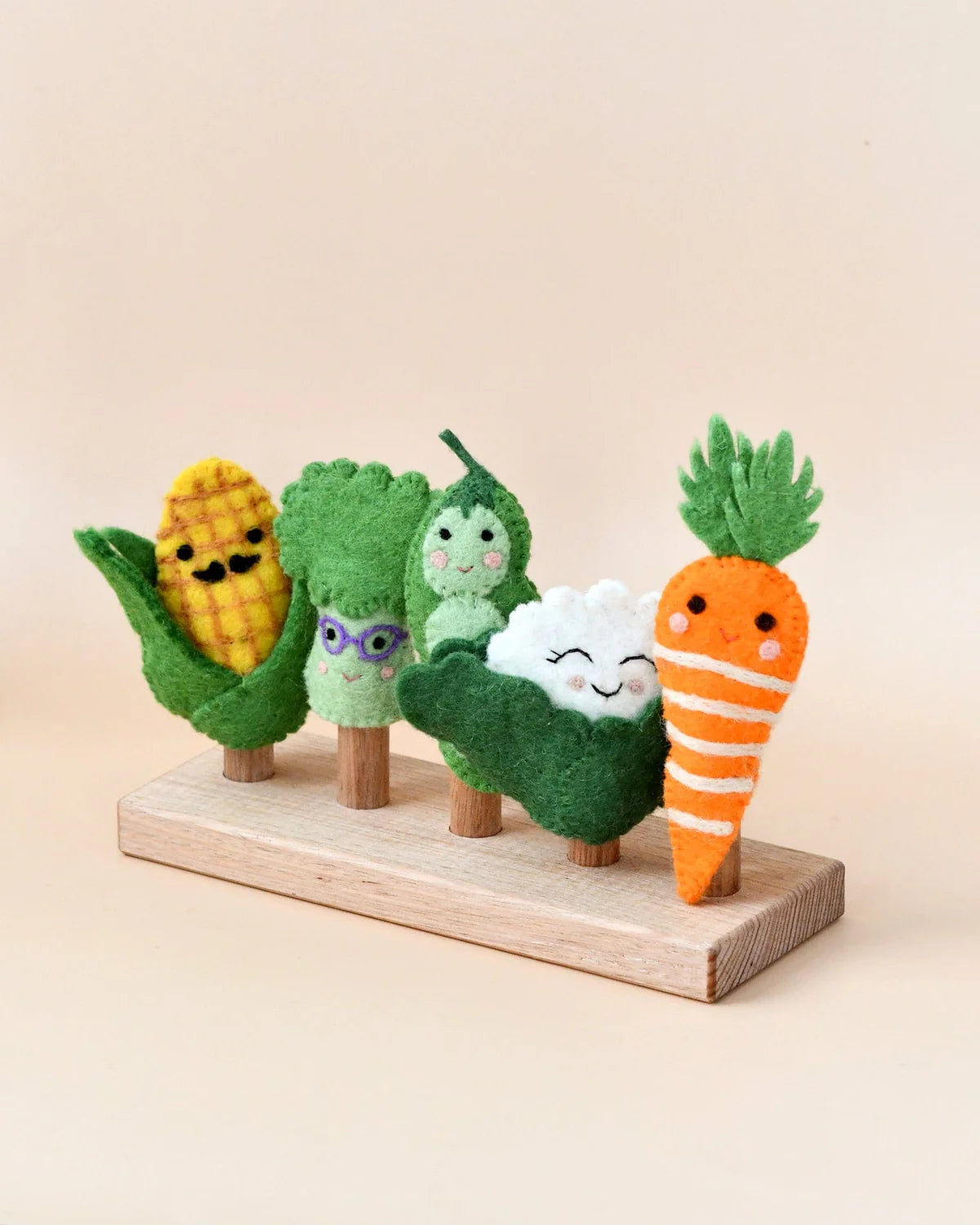 Felt Vegetables Finger Puppets set
