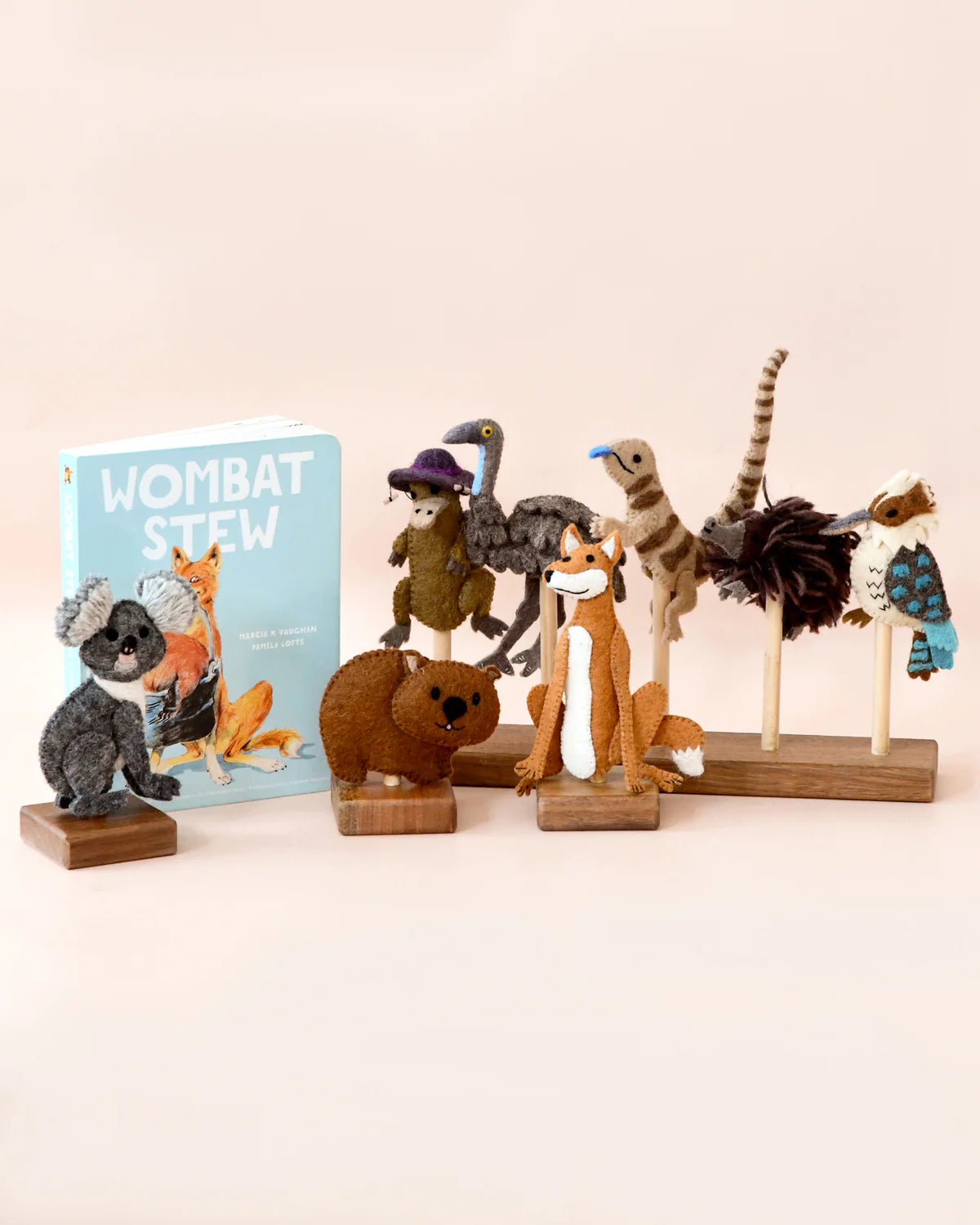 Wombat Stew Finger Puppet Set (Official Scholastic Australia Licensed)