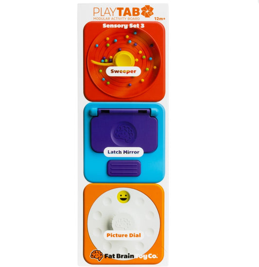 Playtab Sensory Set 2 - Latch Mirror, Picture Dial, Sweeper Tile