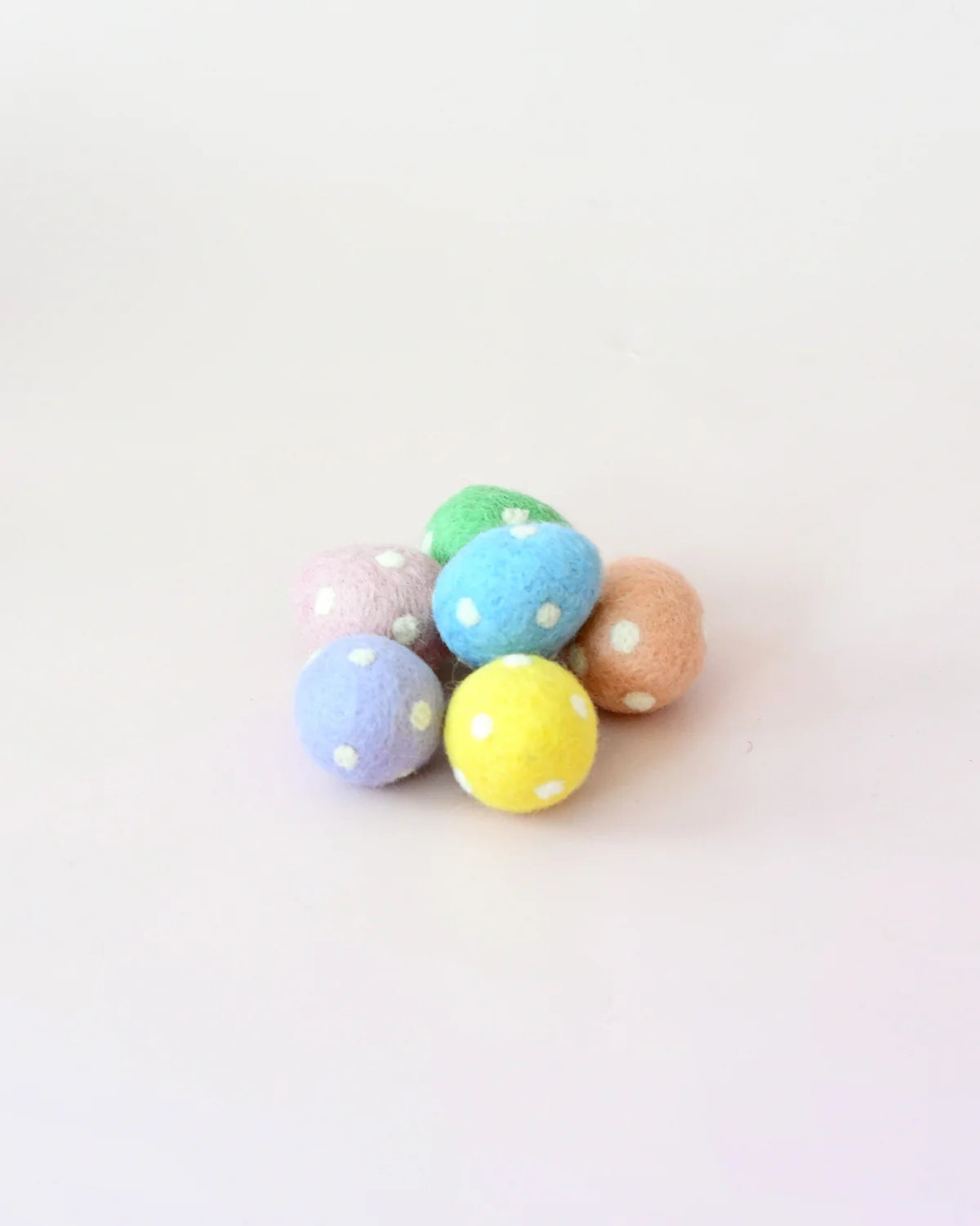 Felt Polka Dot Eggs - Set of 6