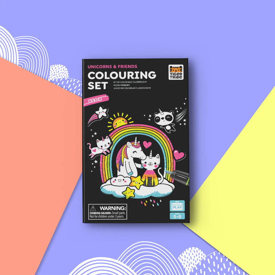 Neon Colouring Set - Unicorns and Friends