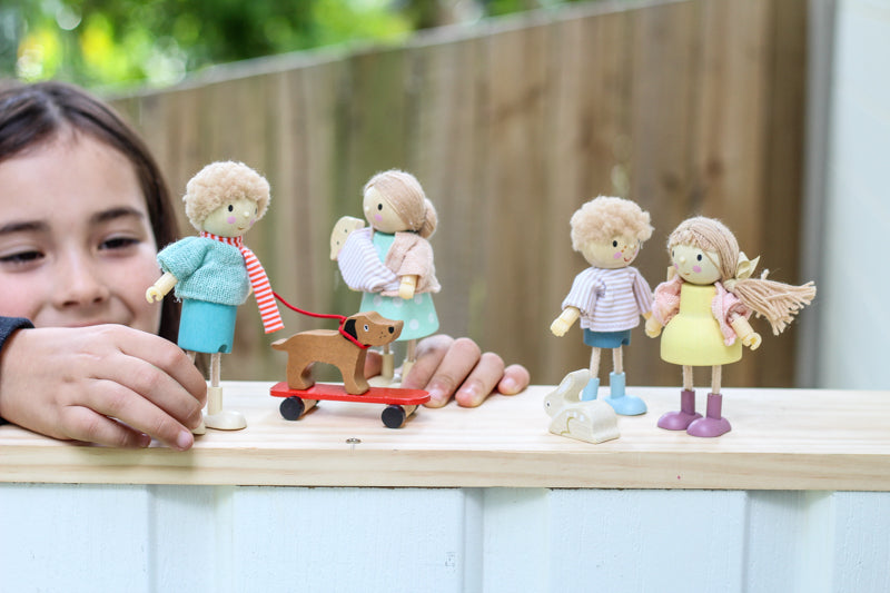 Wooden Doll -Edward with his Skateboard