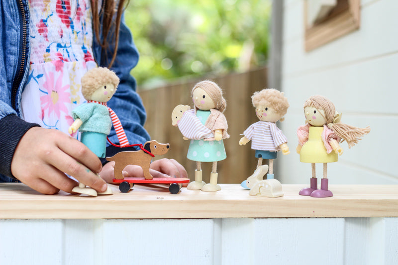 Wooden Doll -Edward with his Skateboard