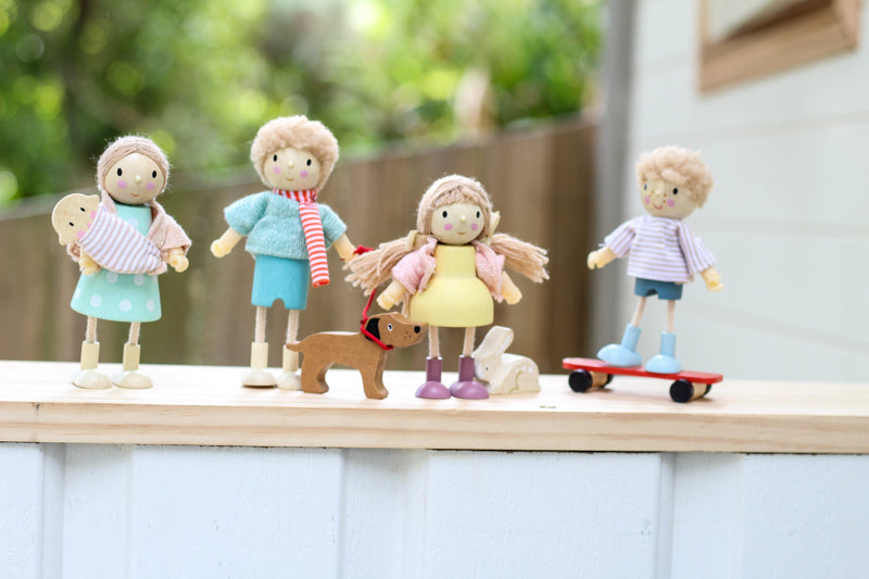 Wooden Doll -Edward with his Skateboard