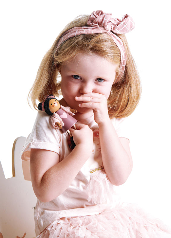 Wooden Doll - Ayana & Her Cat
