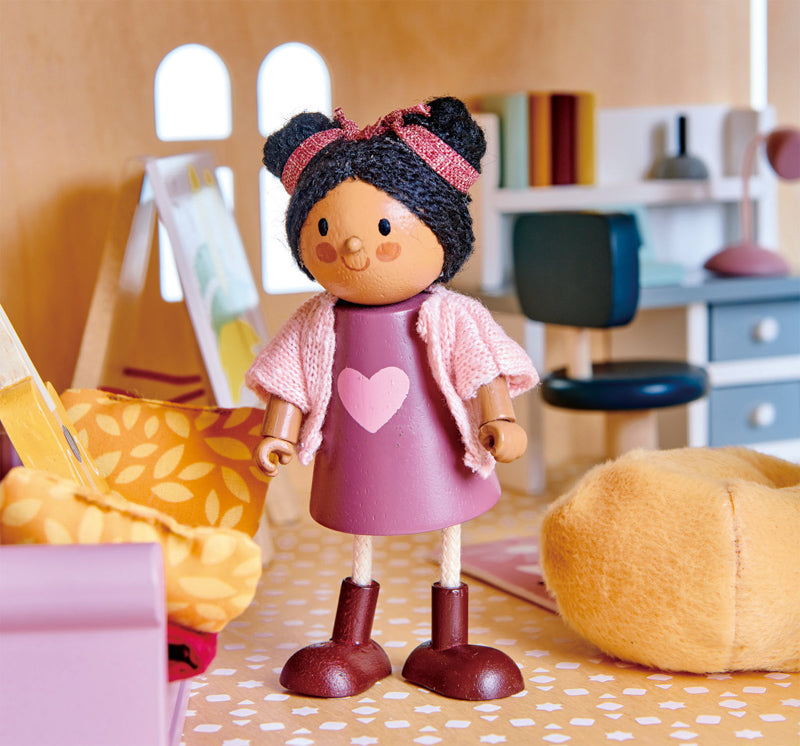 Wooden Doll - Ayana & Her Cat
