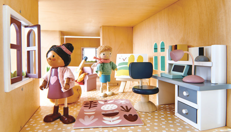Wooden Doll - Ayana & Her Cat