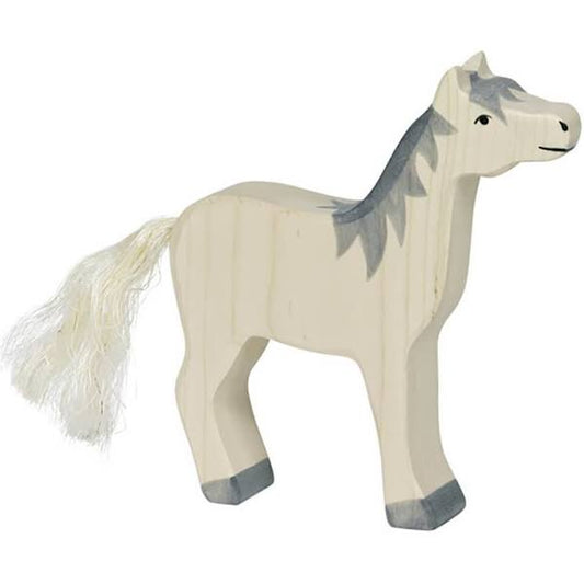 Horse | head raised, grey mane - Holztiger