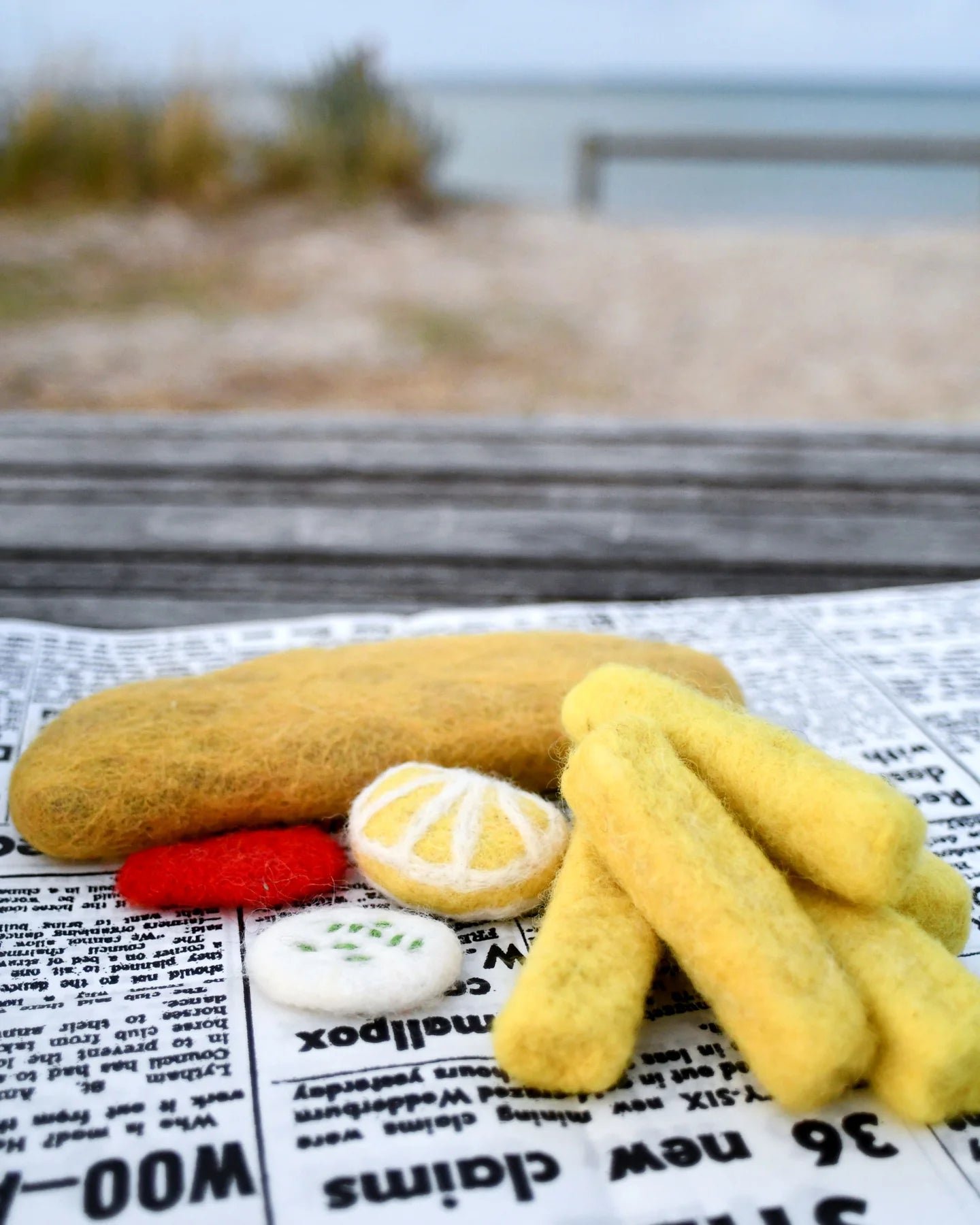 Felt Fish and Chips Stack