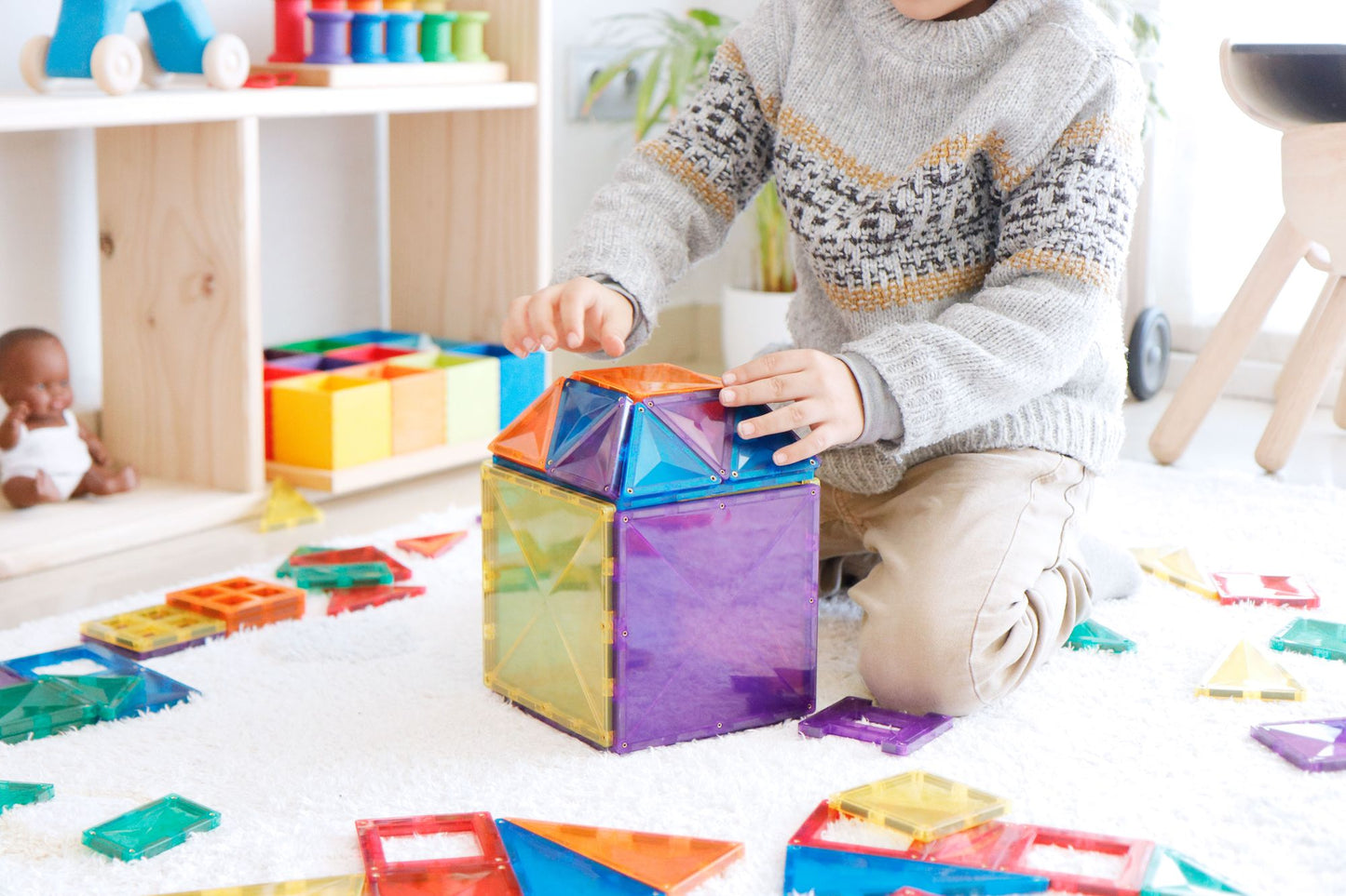 102 Piece Rainbow Creative Pack - Connetix Tiles