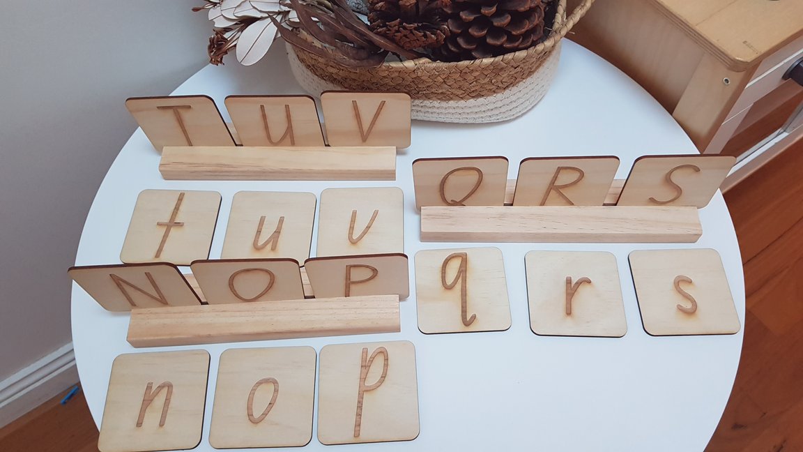 Engraved Letters and Numbers Tile Set