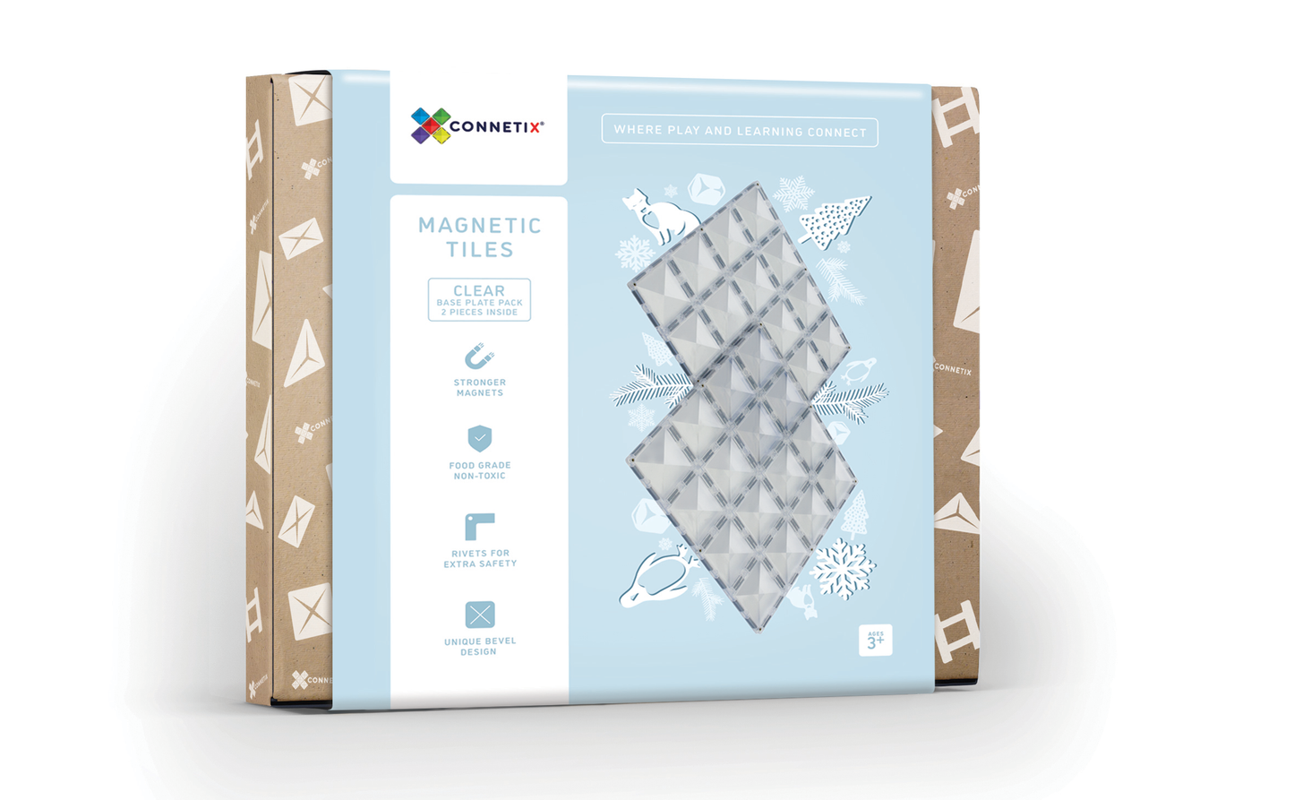 2 Piece Clear Base Plate Pack - Connetix Tiles