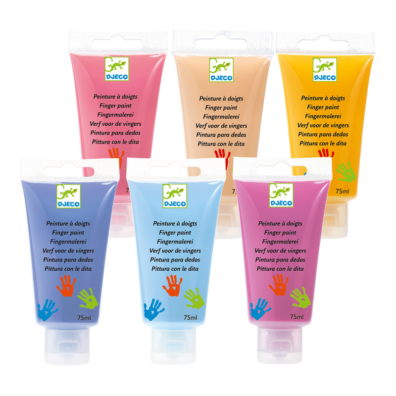 6 Finger Paint Tubes - Sweet or Bright pack.