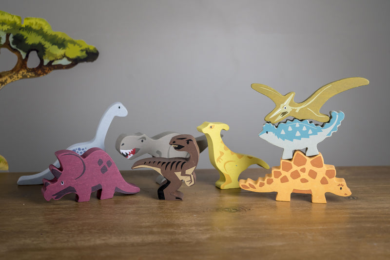 Dinosaur Pack - 8 wooden dinosaurs