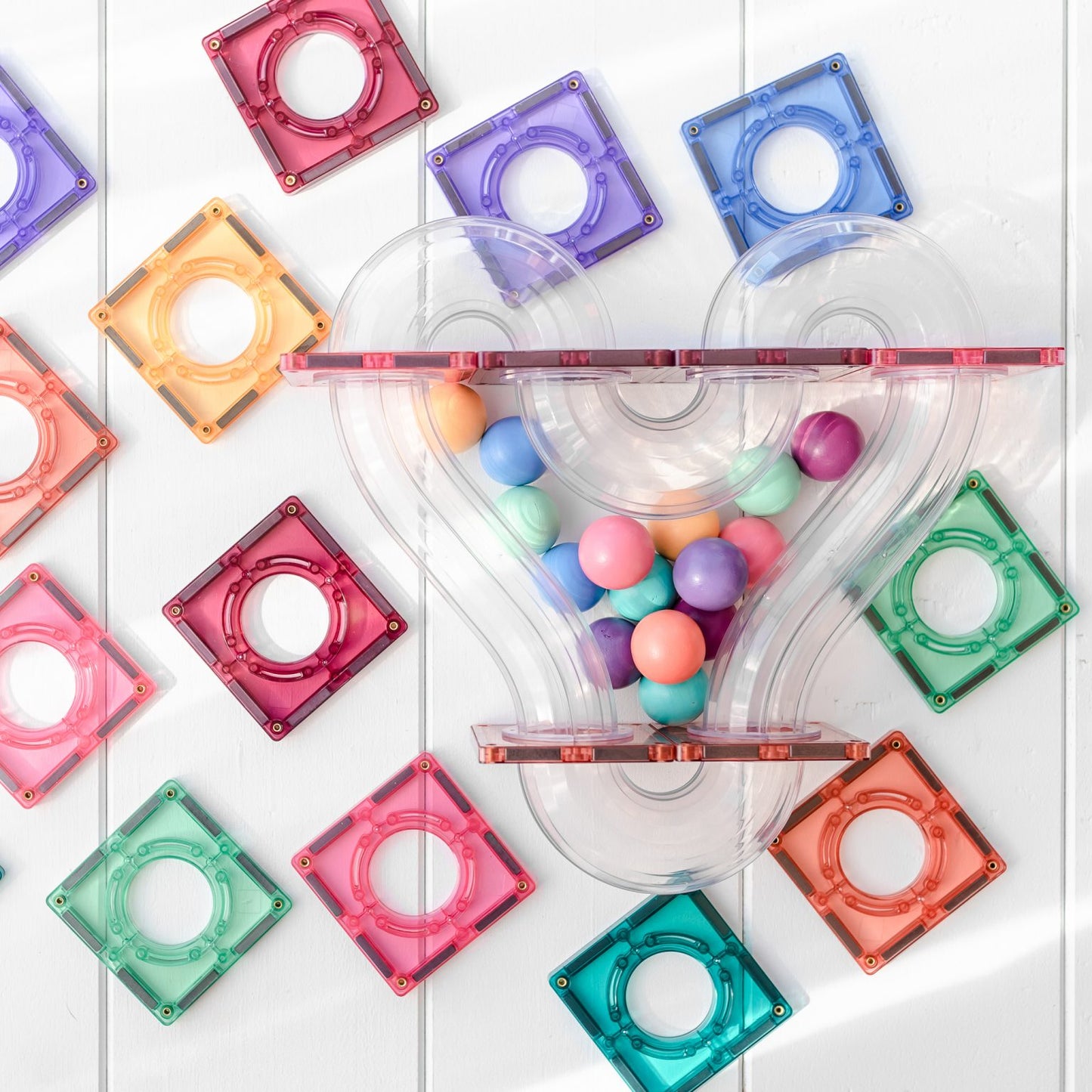 106 Piece Pastel Ball Run Pack - Connetix Tiles