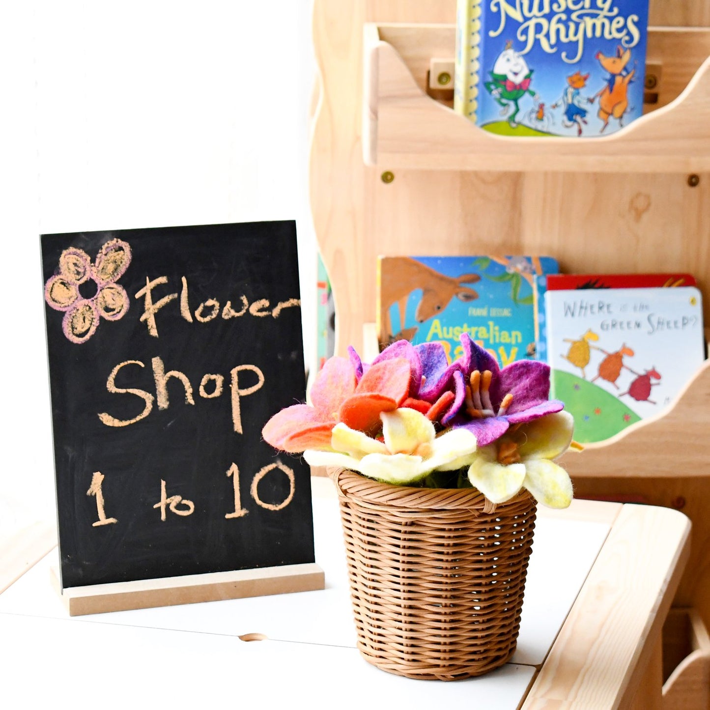 Felt Flowers Set of 5