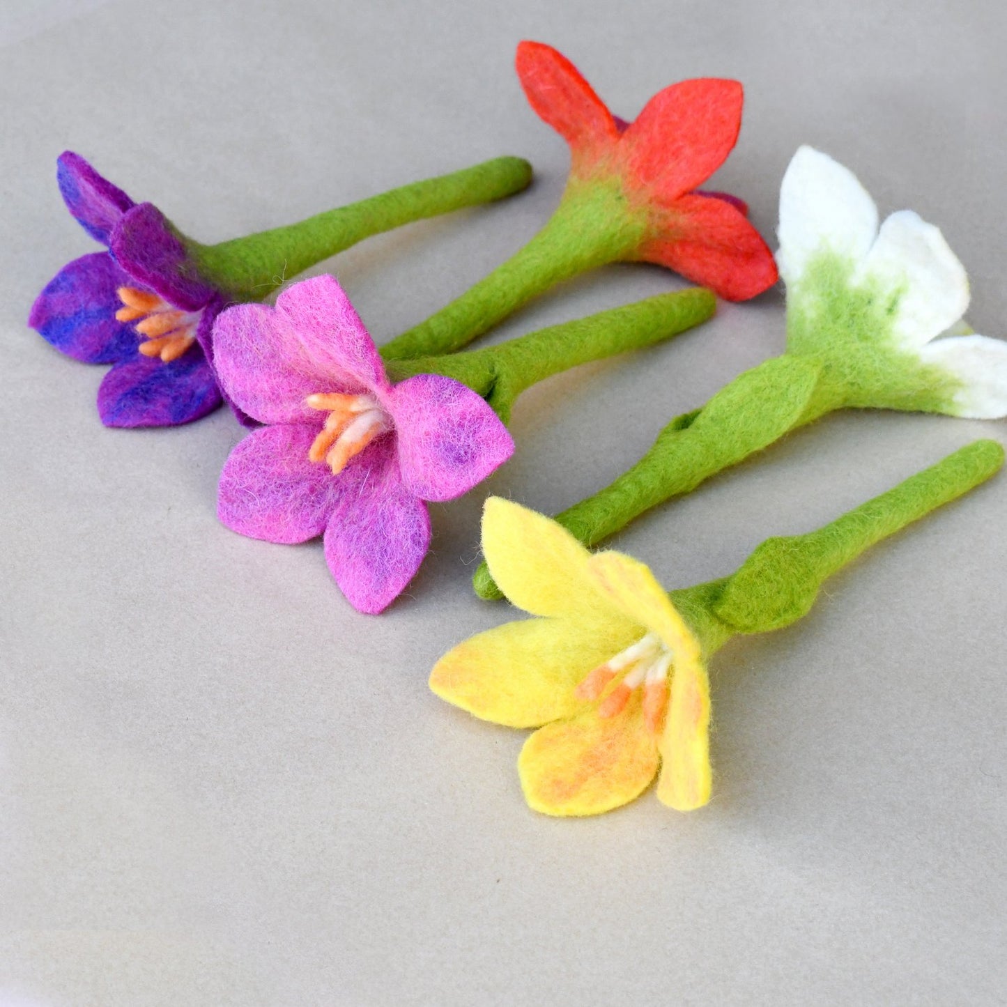 Felt Flowers Set of 5