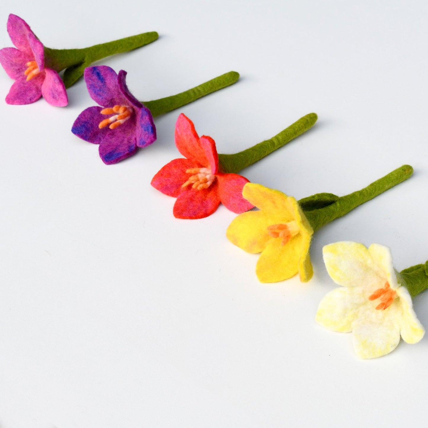 Felt Flowers Set of 5