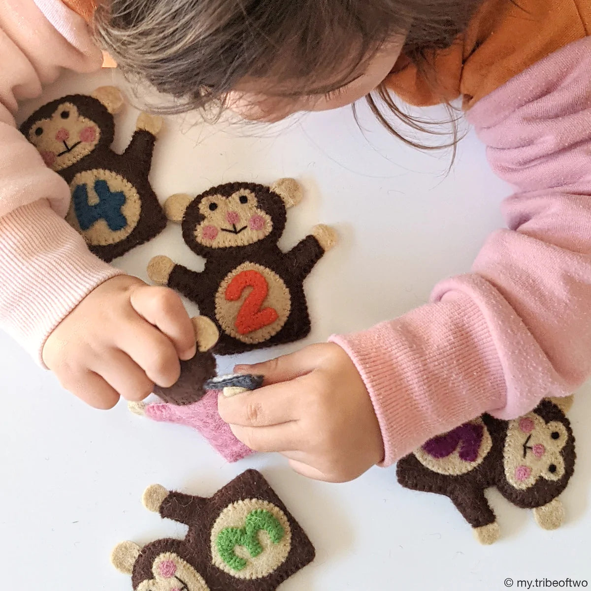 Five little monkeys, finger puppet se
