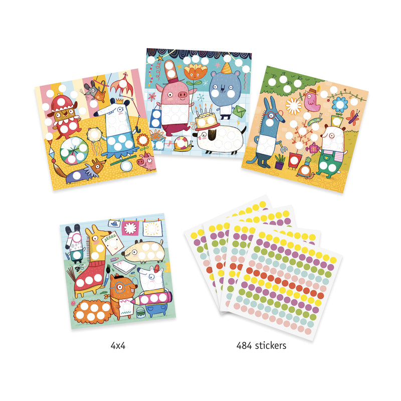 Coloured Dot Sticker Set