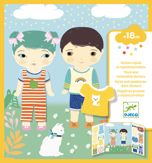 Clothes Stickers Set - thick and removable stickers