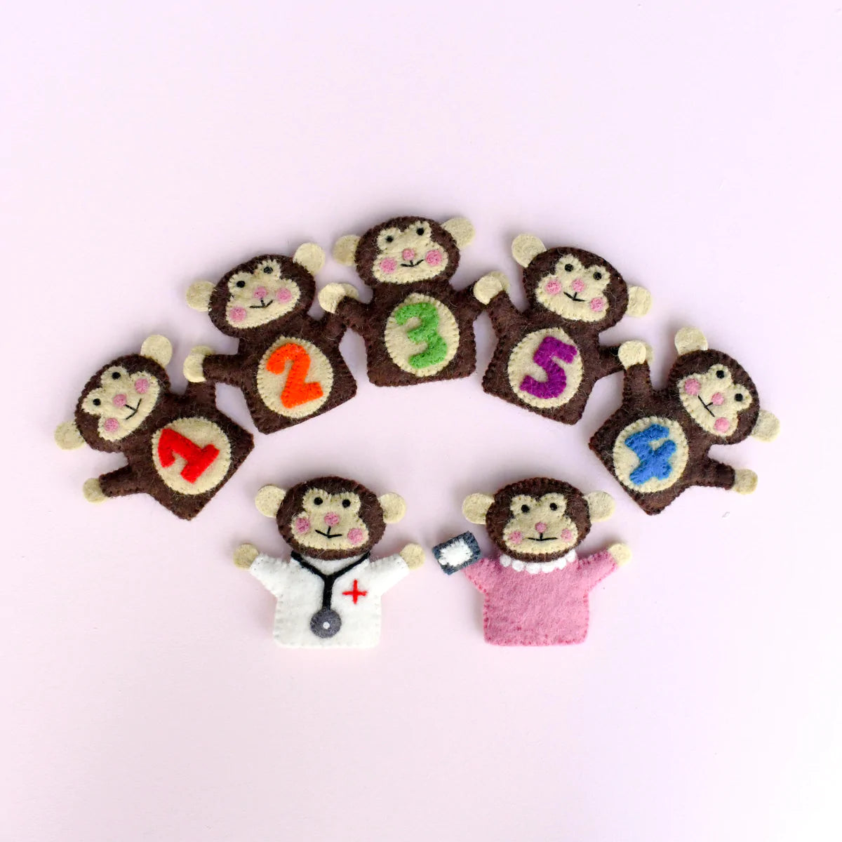 Five little monkeys, finger puppet se