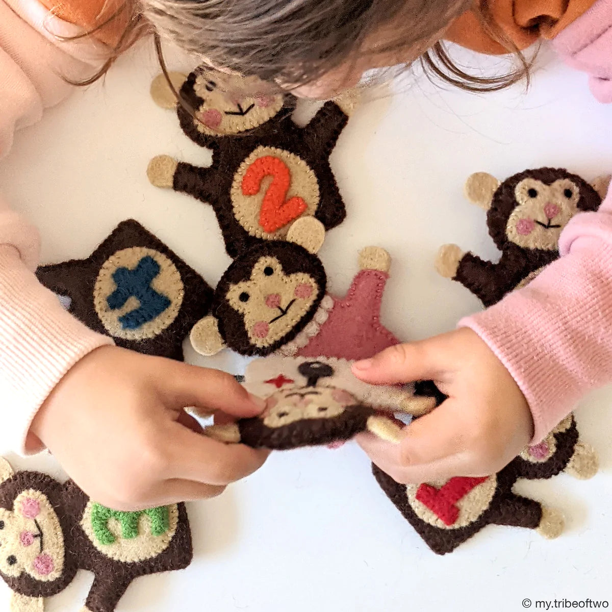 Five little monkeys, finger puppet se