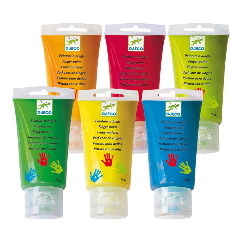 6 Finger Paint Tubes - Sweet or Bright pack.