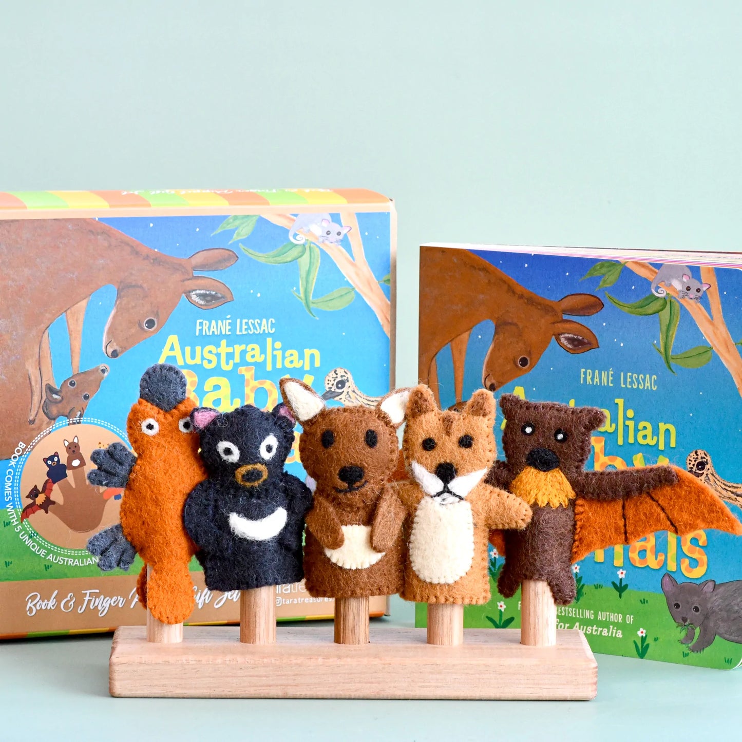 Australian Baby animals - Book and finger puppet set