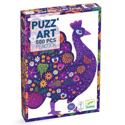 Peacock Shaped 500pc Art Puzzle