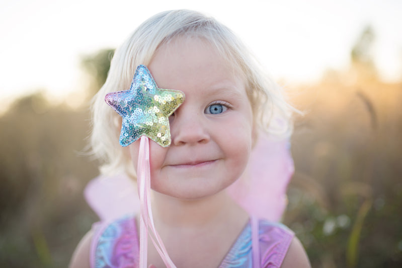 Rainbow Sequins Skirt with Wings & Wand - Size 4-6