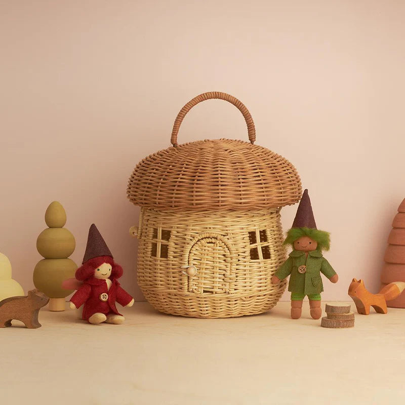 Rattan Mushroom Basket - Various Colours