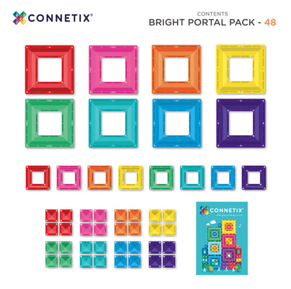 48pc Bright Portal Pack - Connetix Tiles