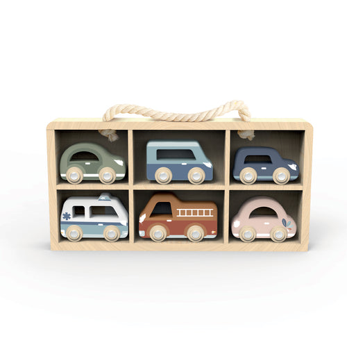 Car Display Case with 6 vehicles